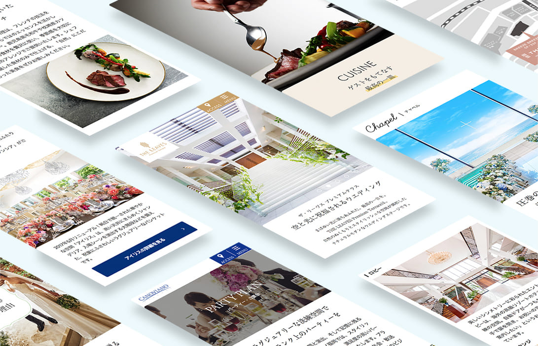 Captured images of guesthouse websites for smartphones around the country