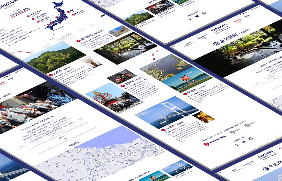 Captured images of websites with coverage of each municipality